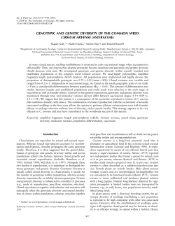 genotypic and genetic diversity of the common weed cirsium