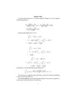 Simpson`s Rule is a three point formula (at A, B and the midpoint