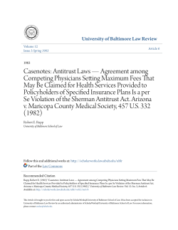 Casenotes: Antitrust Laws &acirc;&bull;fl Agreement among Competing