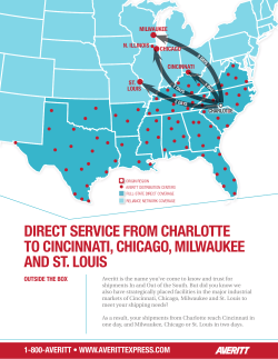 DIRECT SERVICE FROM CHARLOTTE TO CINCINNATI, CHICAGO