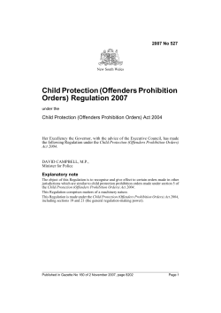 Child Protection (Offenders Prohibition Orders