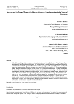 An Approach to Study of Tasavvuf in Albanian Literature: From
