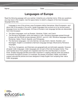 Languages of Europe - National Geographic Society