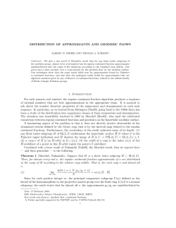 DISTRIBUTION OF APPROXIMANTS AND GEODESIC - IME-USP