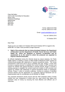 20151013 &ndash; Departmental response re further detail in certain