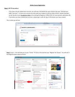 Online Course Registration Step 1: GO TO my.unb.ca