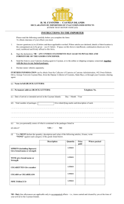 Declaration of Unaccompanied personal effects form