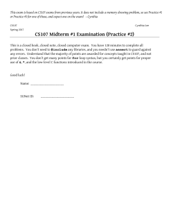 CS107 Midterm #1 Examination (Practice #2)