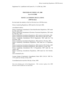 Money Laundering Regulations (2009 Revision)