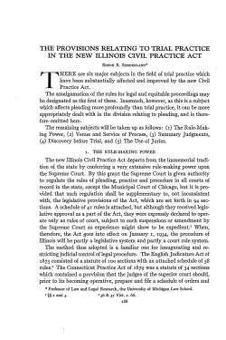 The Provisions Relating to Trial Practice in the New Illinois Civil