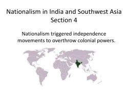 Nationalism in India and Southwest Asia Section 4