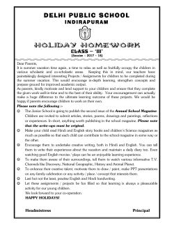 HOLIDAY HOMEWORK CLASS III Click Here for