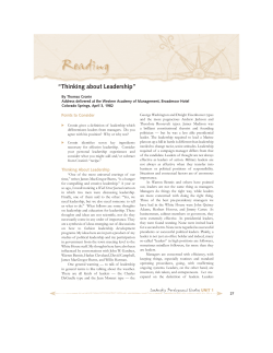 Reading - Eye on Leadership