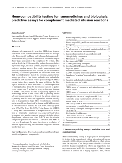 Hemocompatibility testing for nanomedicines and