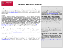 Harmonized Sales Tax (HST) Information