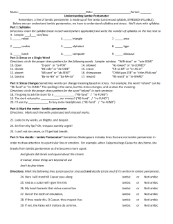 Understanding Iambic Pentameter R