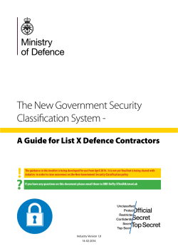 The New Government Security Classification System