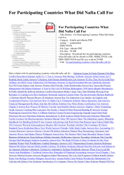 For Participating Countries What Did Nafta Call For