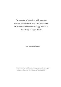 The meaning of catholicity with respect to ordained ministry in the
