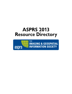 ASPRS 2013 Resource Directory