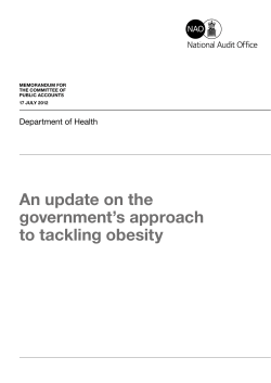 An update on the government`s approach to tackling obesity