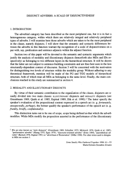 Disjunct adverbs: a scale of disjunctiveness