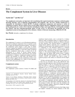 The Complement System in Liver Diseases