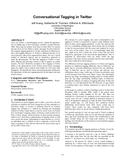 Conversational tagging in twitter