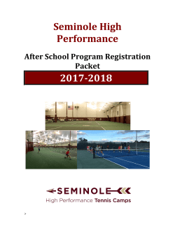 Registration Packet - Seminole High Performance Tennis Camps