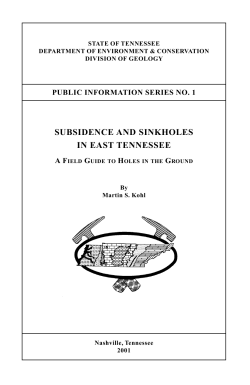 subsidence and sinkholes in east tennessee