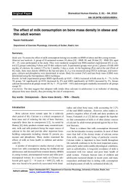 The effect of milk consumption on bone mass density in
