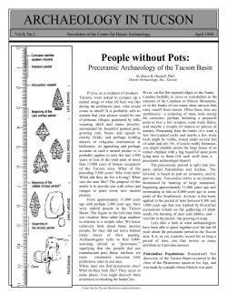 Preceramic Archaeology of the Tucson Basin, Milagro Site