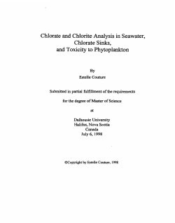 Chlorate and Chlorite Analysis in Seawater, Chlorate Sinks, and