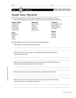 South Asia: Physical