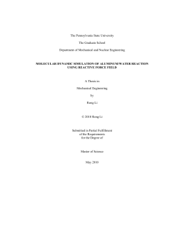 MOLECULAR DYNAMIC SIMULATION OF ALUMINUM/WATER
