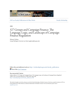 527 Groups and Campaign Finance: The