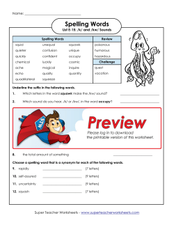 Spelling Words - Super Teacher Worksheets