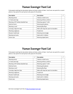 Human Scavenger Hunt List Human Scavenger Hunt List