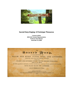 Sacred Harp Singing: A Prototype Thesaurus