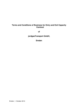 Terms and Conditions of Business for Entry and Exit Capacity