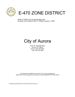 E-470 ZONE DISTRICT City of Aurora