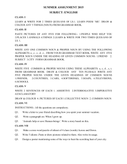 summer assignment 2015 subject: english