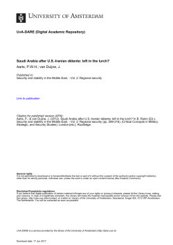 Saudi Arabia after US-Iranian d&eacute;tente