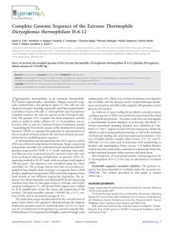 Complete Genome Sequence of the Extreme Thermophile