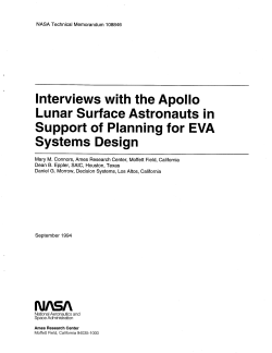 Interviews with the Apollo Lunar Surface Astronauts in Support of