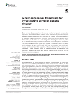 A new conceptual framework for investigating complex genetic