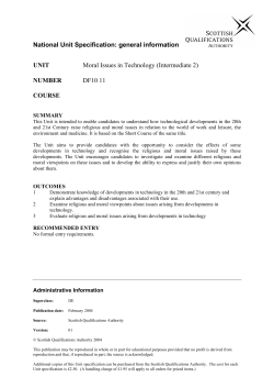 national unit specification: general information