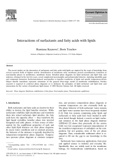 Interactions of surfactants and fatty acids with lipids