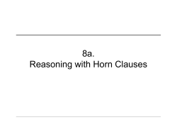 8a. Reasoning with Horn Clauses