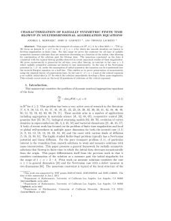 CHARACTERIZATION OF RADIALLY SYMMETRIC FINITE TIME